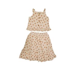 Derek Heart Cream and Orange Kids Matching Set